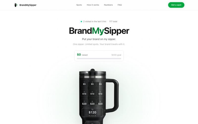 BrandMySipper — Put Your Brand on a Real Sipper — screenshot