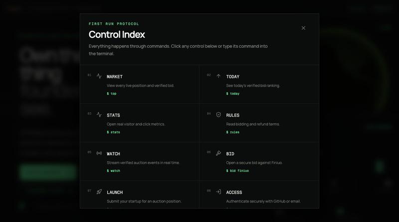 BrandMyTerminal | The startup sponsorship auction — screenshot