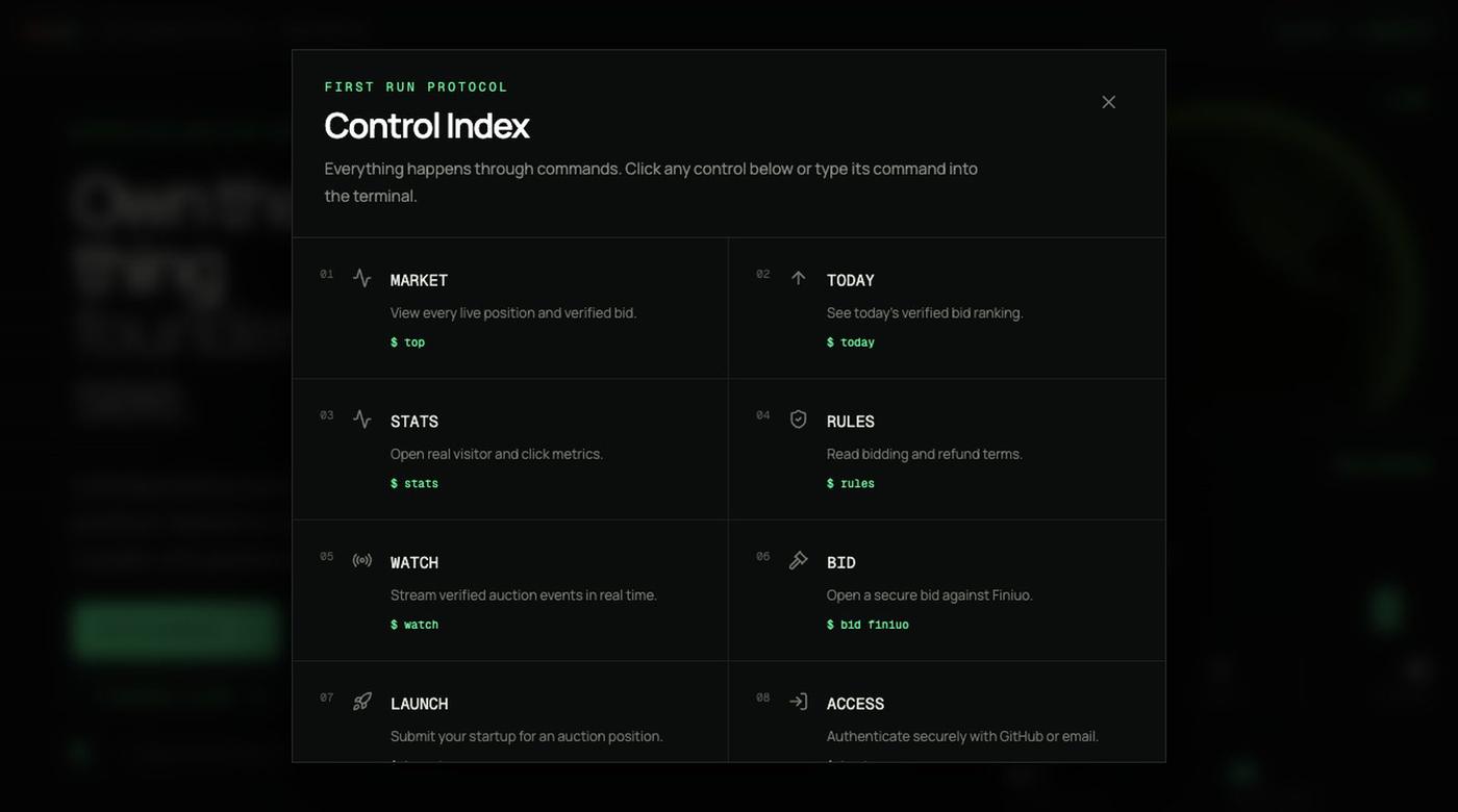 BrandMyTerminal | The startup sponsorship auction — screenshot