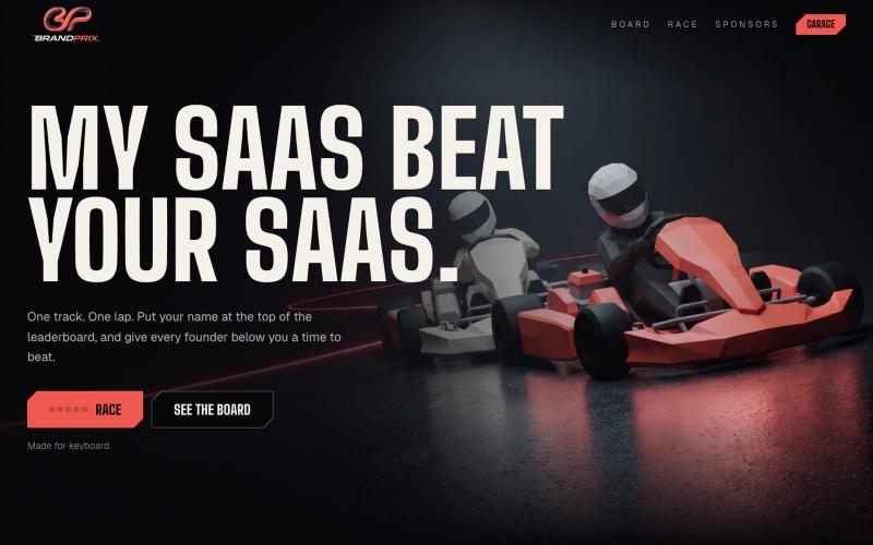 BrandPrix. Race for the top of the leaderboard — screenshot