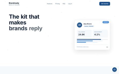 Brandready | Live Media Kit Builder for Creators — screenshot