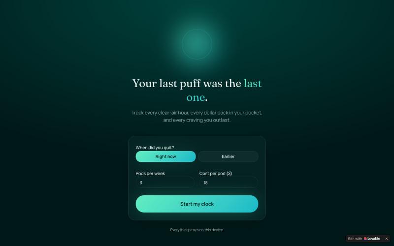 Clearway — Quit Vaping Tracker — screenshot