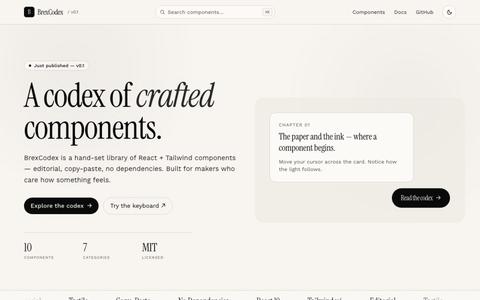 BrexCodex — A codex of crafted components — screenshot