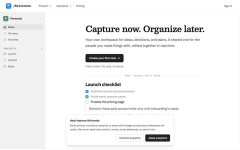 Simple Notes App for Individuals & Small Teams - Bricknote — screenshot
