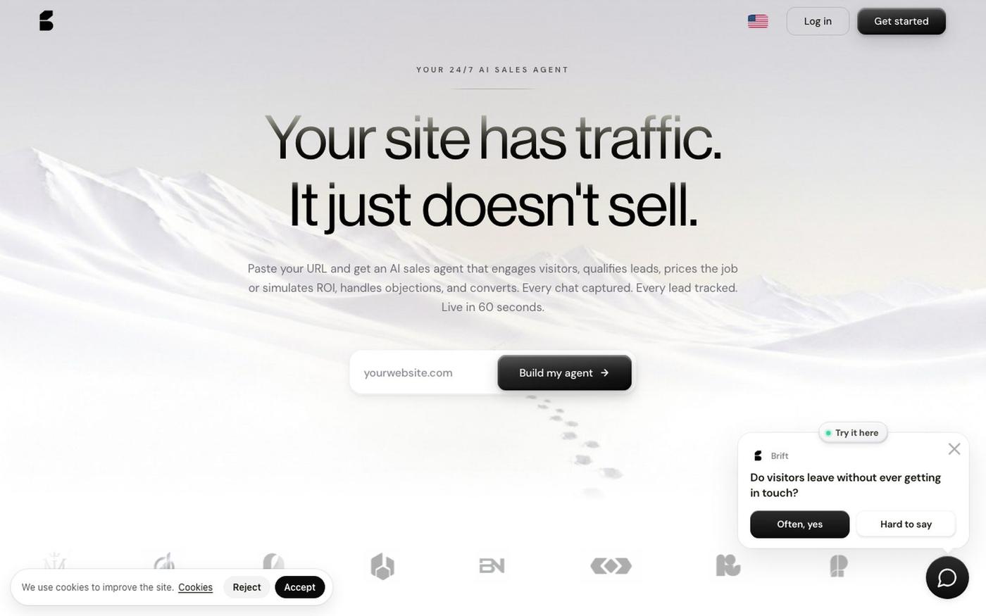 Brift, AI sales agent for your website — screenshot