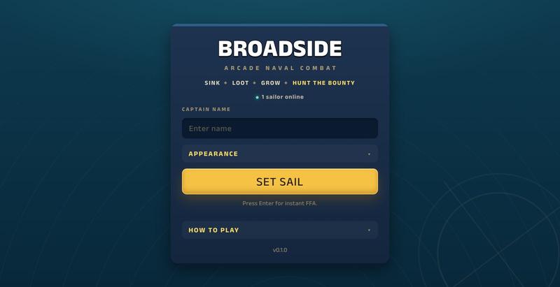 Broadside.fun - Multiplayer Naval Combat Game — screenshot