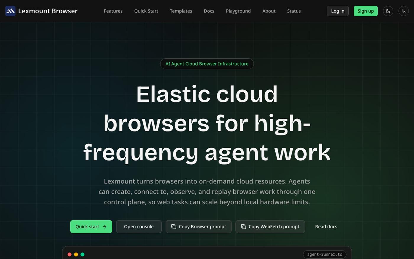 Lexmount Browser - Cloud Browser Infrastructure for AI Agents — screenshot