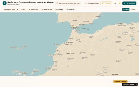 Bsahtek — Carte des bars, restos & épiceries alcool au Maroc — screenshot