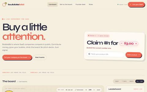 BubbleBid — The Open Attention Market — screenshot
