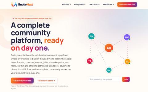 BuddyNext - The free, self-hosted community engine for WordPress — screenshot