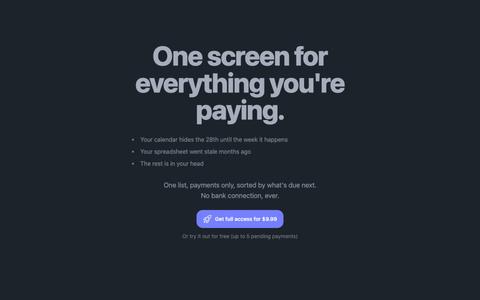 One screen for everything you're paying | BudgetFast — screenshot