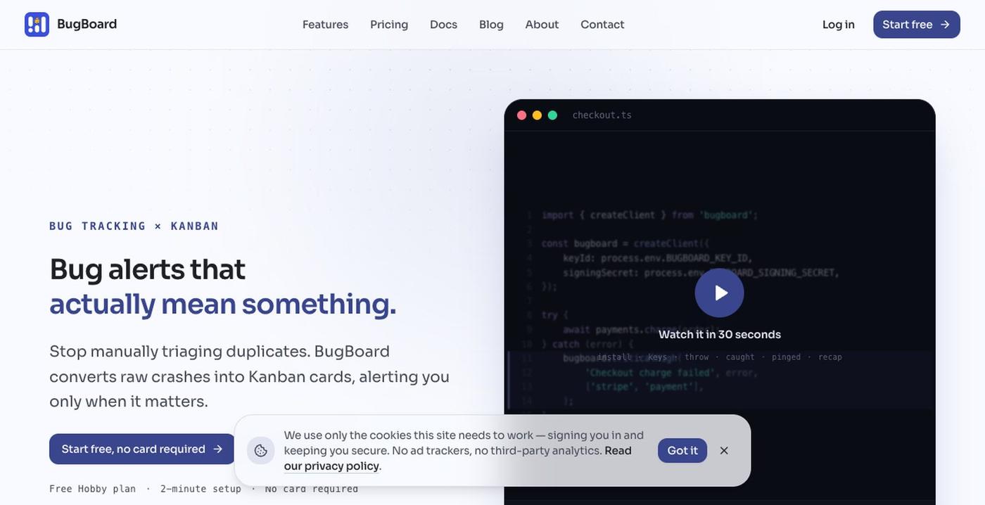 Bug tracking on a kanban board - BugBoard — screenshot