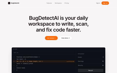 BugDetectAI – AI Debugging Tool for Developers — screenshot