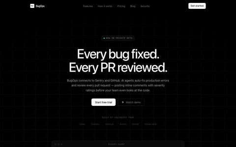 BugOps — Auto-Fix Bugs & AI Code Reviews for Every PR — screenshot