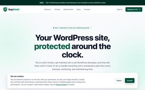 WordPress Bug Fixes & Maintenance | BugShield — screenshot