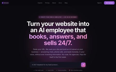 BuildAI — Create Your Own AI Employee in 60 Seconds (No Code) — screenshot