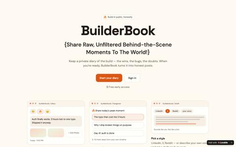 BuilderBook — Share the behind the scenes of what you build — screenshot