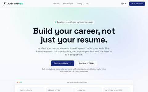 Build your career, not just your resume. — BuildCareer.PRO — screenshot