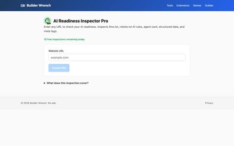 AI Readiness Inspector Pro — Builder Wrench — screenshot