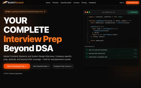 BuildUForward — Placement Preparation Beyond DSA for Freshers — screenshot