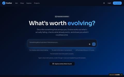Evolve — AI that discovers what products should become next — screenshot