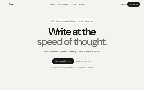 Sona — Find proven ideas. Write in your voice. — screenshot