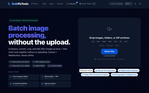 BulkPicTools — Batch Image Processing with Tool Chaining & Local AI | BulkPicToo — screenshot