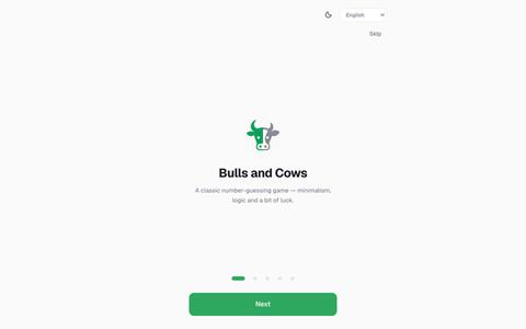 Bulls and Cows — Number Guessing Game — screenshot