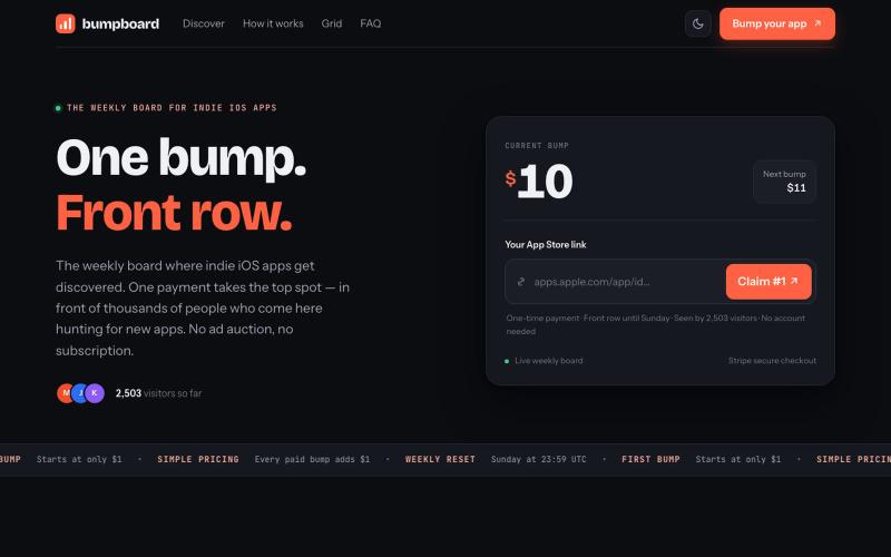 Bumpboard — Front row for indie iOS apps — screenshot