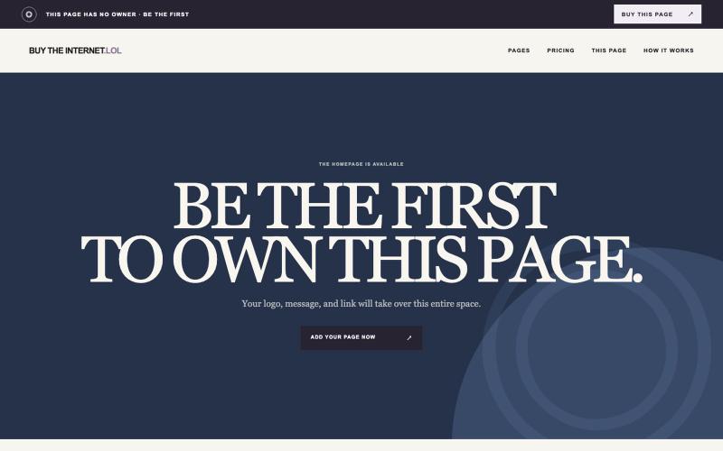 Buy The Internet.LOL — Fixed-Price Internet Sponsorships — screenshot