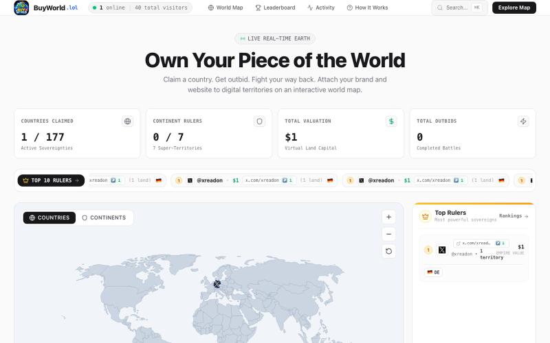BuyWorld — Own Your Piece of the World — screenshot