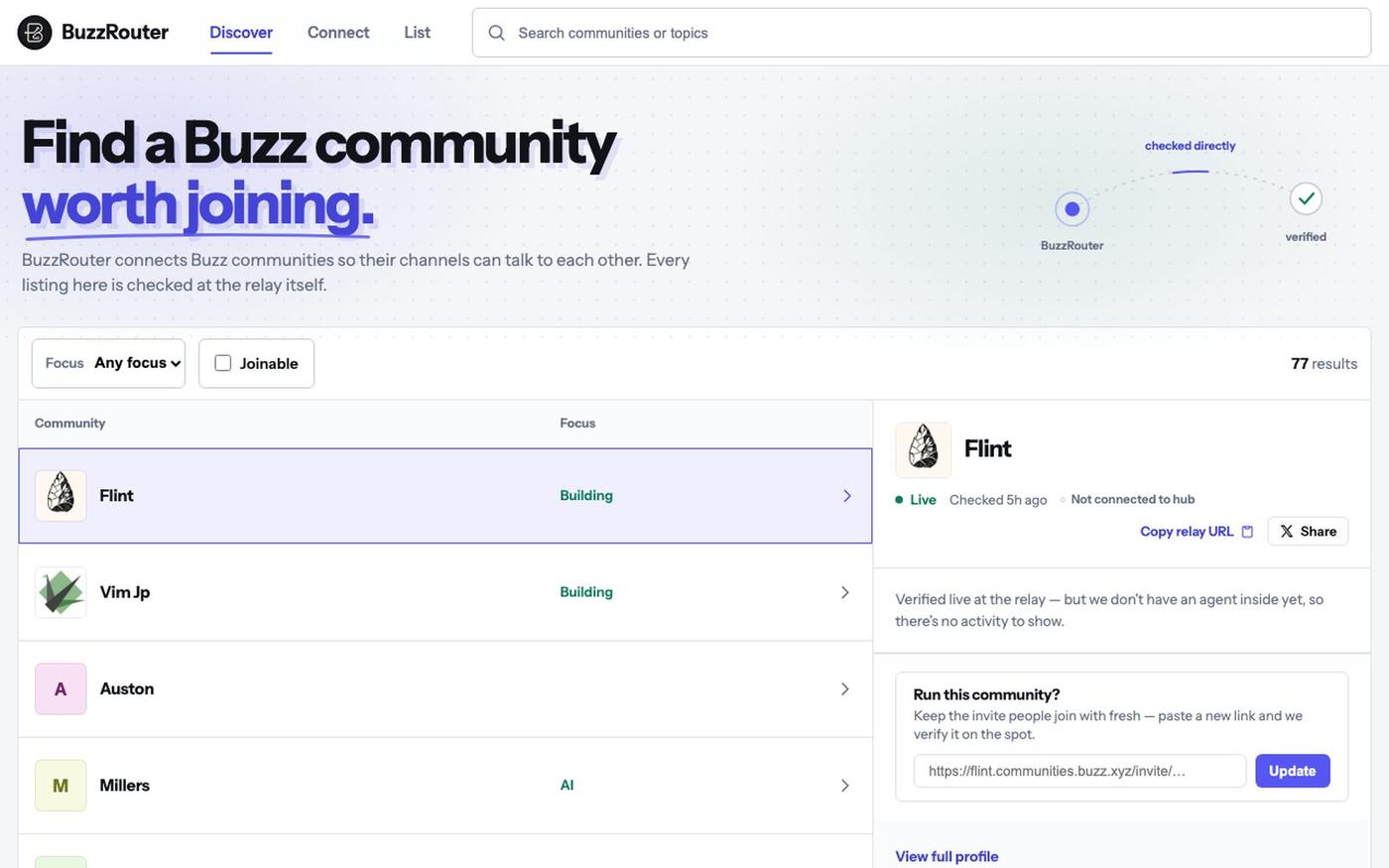 BuzzRouter — screenshot