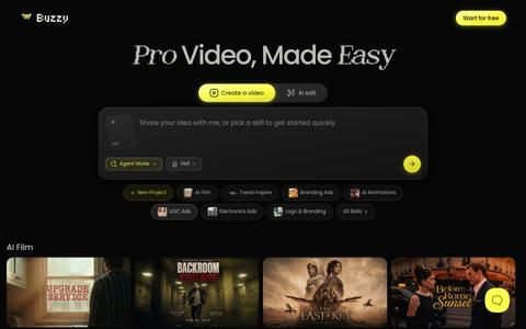 Buzzy AI - Pro Video Engine for Everyone — screenshot