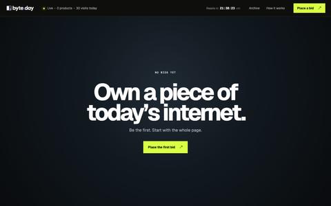 byte.day — Own a piece of today’s internet — screenshot