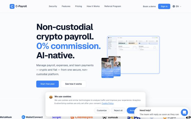 Crypto Payroll & Global Fiat Payouts — C-Payroll — screenshot
