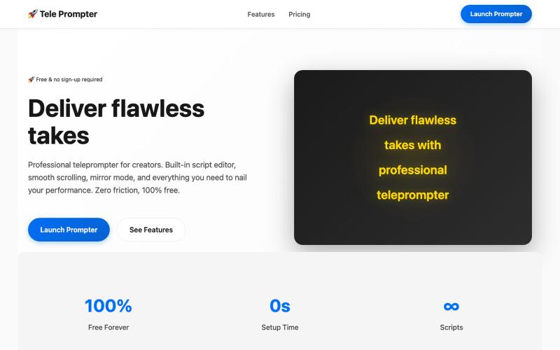 Tele Prompter - Free Online Teleprompter — screenshot