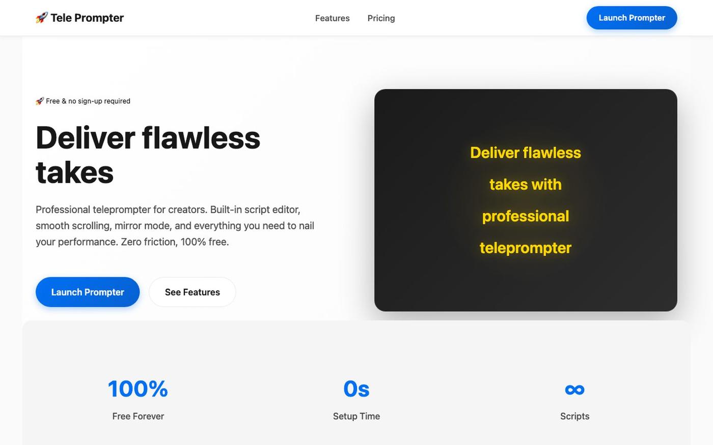 Tele Prompter - Free Online Teleprompter — screenshot