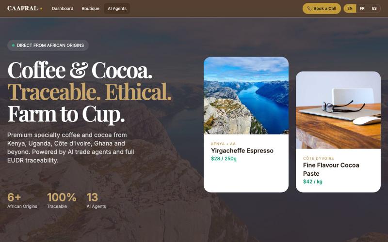 CAAFRAL — African Coffee & Cocoa Trade — screenshot