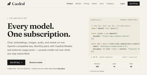 Caedral — Prepaid AI API for Automation Agencies — screenshot
