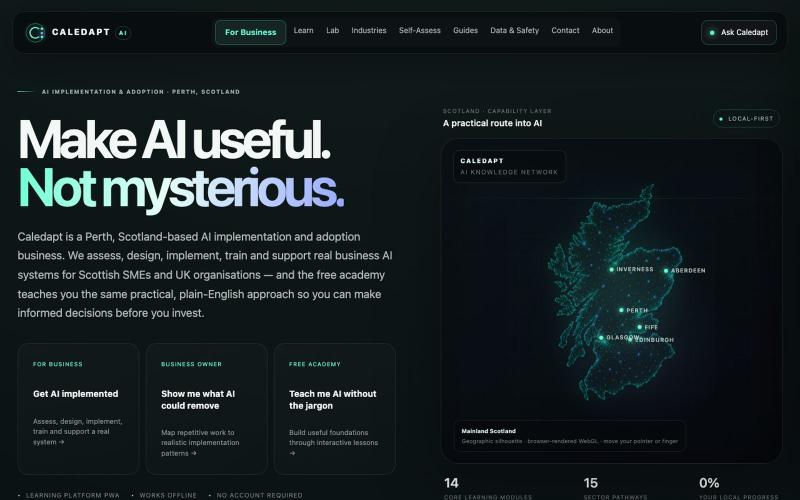 Caledapt | AI Implementation Scotland & Business Automation — screenshot