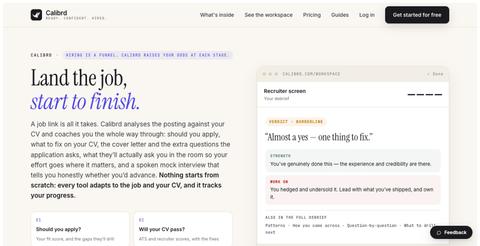 AI Interview Prep Coach: CV Check to Mock Interview — Calibrd — screenshot