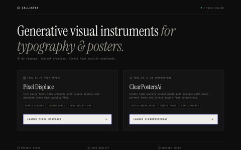 CALLISTRA • Generative Design Suite — screenshot