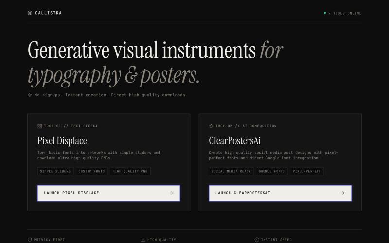 CALLISTRA • Generative Design Suite — screenshot