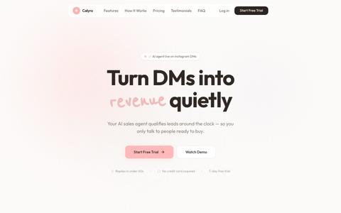 Calyro – AI Sales Agent for Instagram DMs | Qualify Leads 24/7 — screenshot