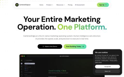 CambrianEdge.ai | AI-Native Marketing Platform & Operating System — screenshot