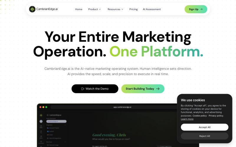 CambrianEdge.ai | AI-Native Marketing Platform & Operating System — screenshot
