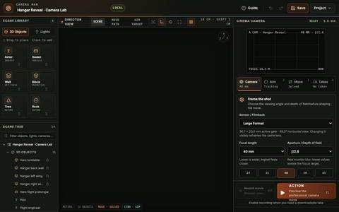 Camera Man — Browser Virtual Production Studio — screenshot