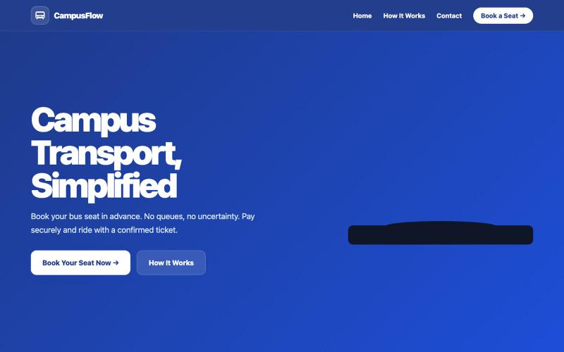 CampusFlow — Campus Transport, Simplified — screenshot