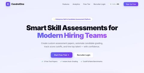 CandrelOne | Modern HR Candidate Assessment Platform — screenshot