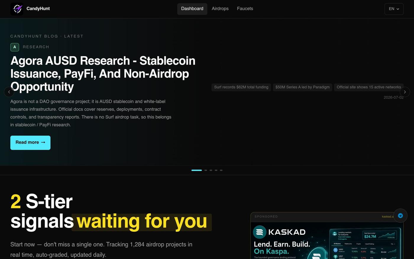 CandyHunt | Airdrop & Anomaly Intelligence | CandyHunt — screenshot